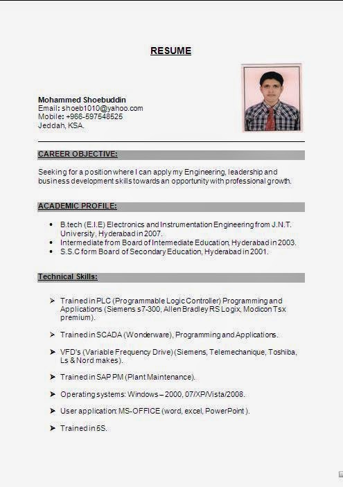 Resume models for engineers doc
